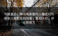 今晨直击！神马电影圈内人曝光可可香奈儿电影在线观看，真相大白，评论数破万