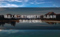 精品人在二线三线的区别：从品味到资源的全域解码