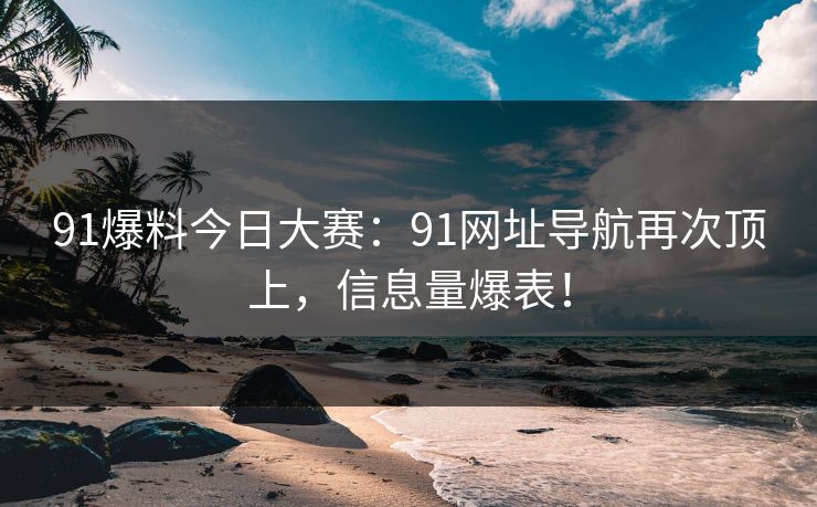 91爆料今日大赛：91网址导航再次顶上，信息量爆表！